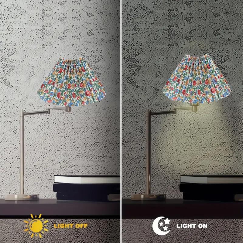 1PC Floral Pleated Lamp Shade Bedroom Pleated Cone Light Cover Elegant Lamp Cover Floor Lamps Fabric Cover Table