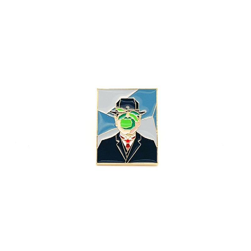 Van Gogh Sunflower Oil Painting Brooch - Retro Metal Badge Pin for Bag Decoration