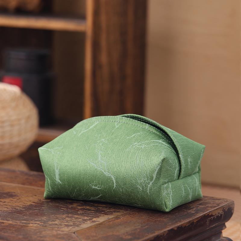 Chinese Style Jacquard Fabric Tissue Box Cover - Elegant Pull-out Design for Desktop and Tea Rooms
