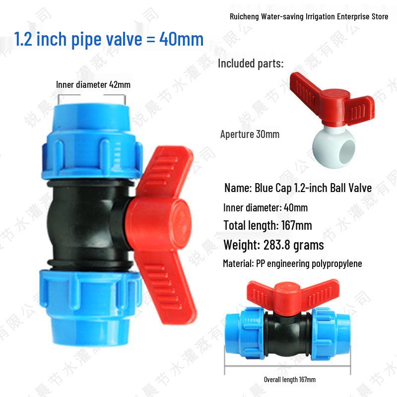 Quick Connect Ball Valve & Coupling Set for PE Water Pipes (1/2", 3/4", 1")