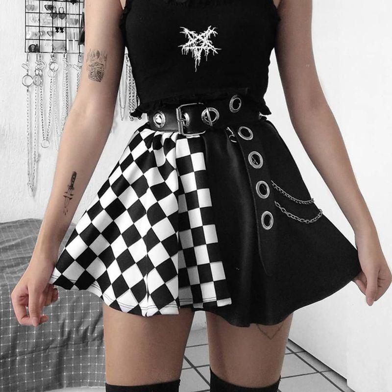 Waist A- Line Short Skirt 90s Vintage Harajuku Streetwear