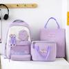 Backpack for Primary and Secondary School Students' School Bag New Fashionable and Trendy Insulated Meal Bag Large Capacity Four Piece Set