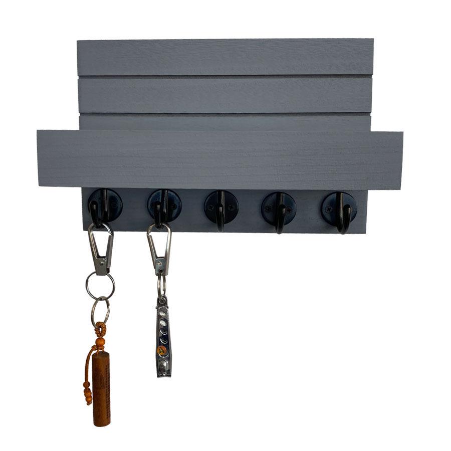 Wall-Mounted Wooden Shelf & Key Holder Decor