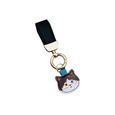 1Pc Metal Cute Bag Charm Japanese Cat Keychain Cartoon Leather Broadband