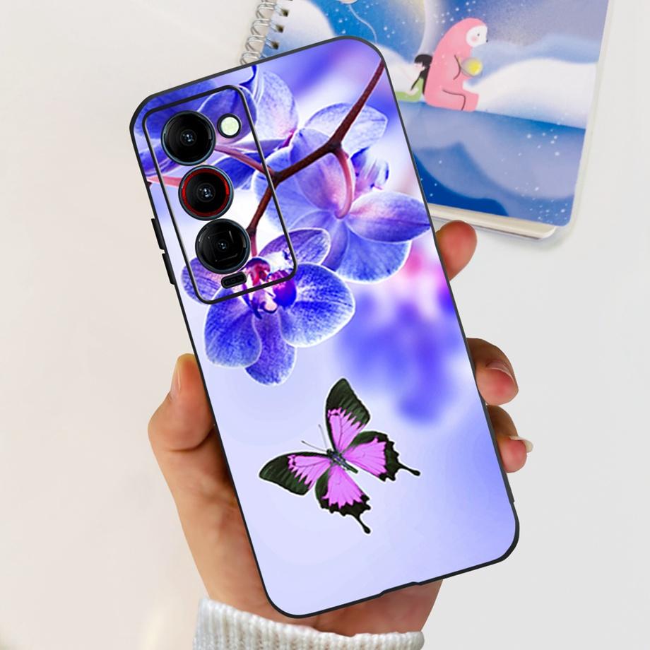 For Tecno Camon 18 P 18 Premier Camon18 Phone Case Capa Soft Liquid Silicone Bumper Etui Animals Flower Printed Funda Camon18