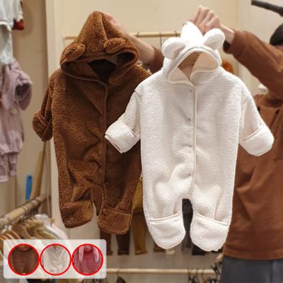 fuzzy bear onesie baby