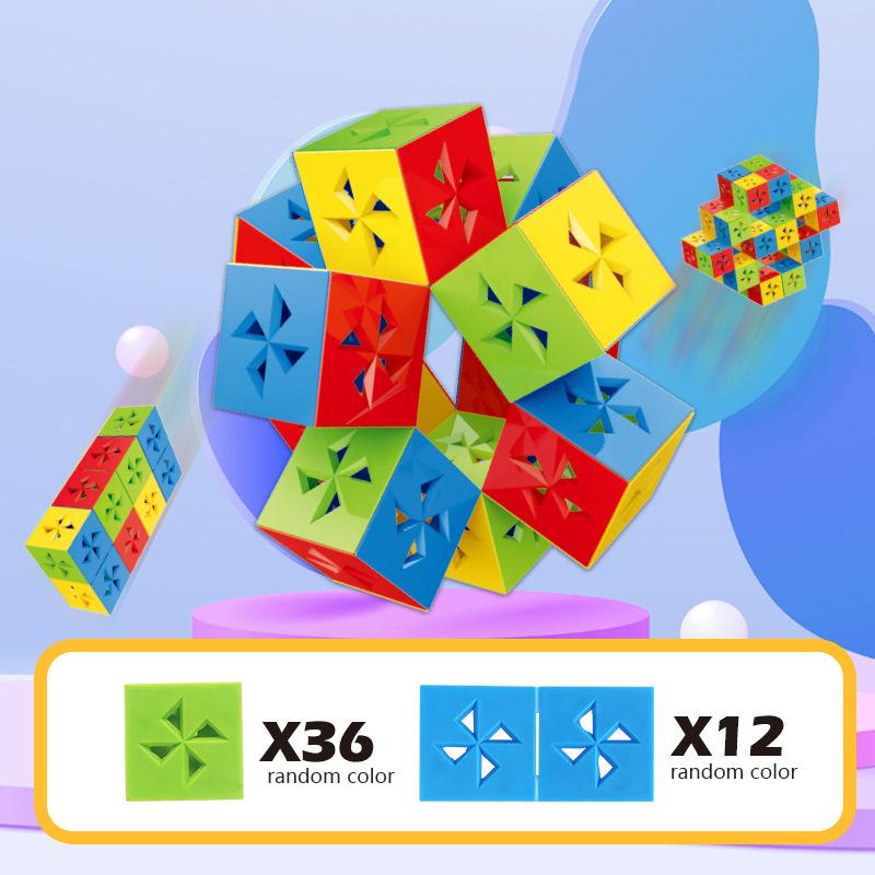 

3D Меняющийся Магический Куб Игрушка Геометрия Бесконечный Магический Куб-Трансформер DIY Сборка Строительные Блоки Детские Развивающие Игрушки Подарки