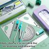 7-piece Set of Ruler, Triangle Ruler, Protractor, Compass, Student Stationery, Back To School Math Supplies