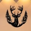 1pc Metal Deer Head Wall Art, Christmas Minimalist Plaque for Office Living Room Bedroom Patio Kitchen Garden Cafe Shop Lobby