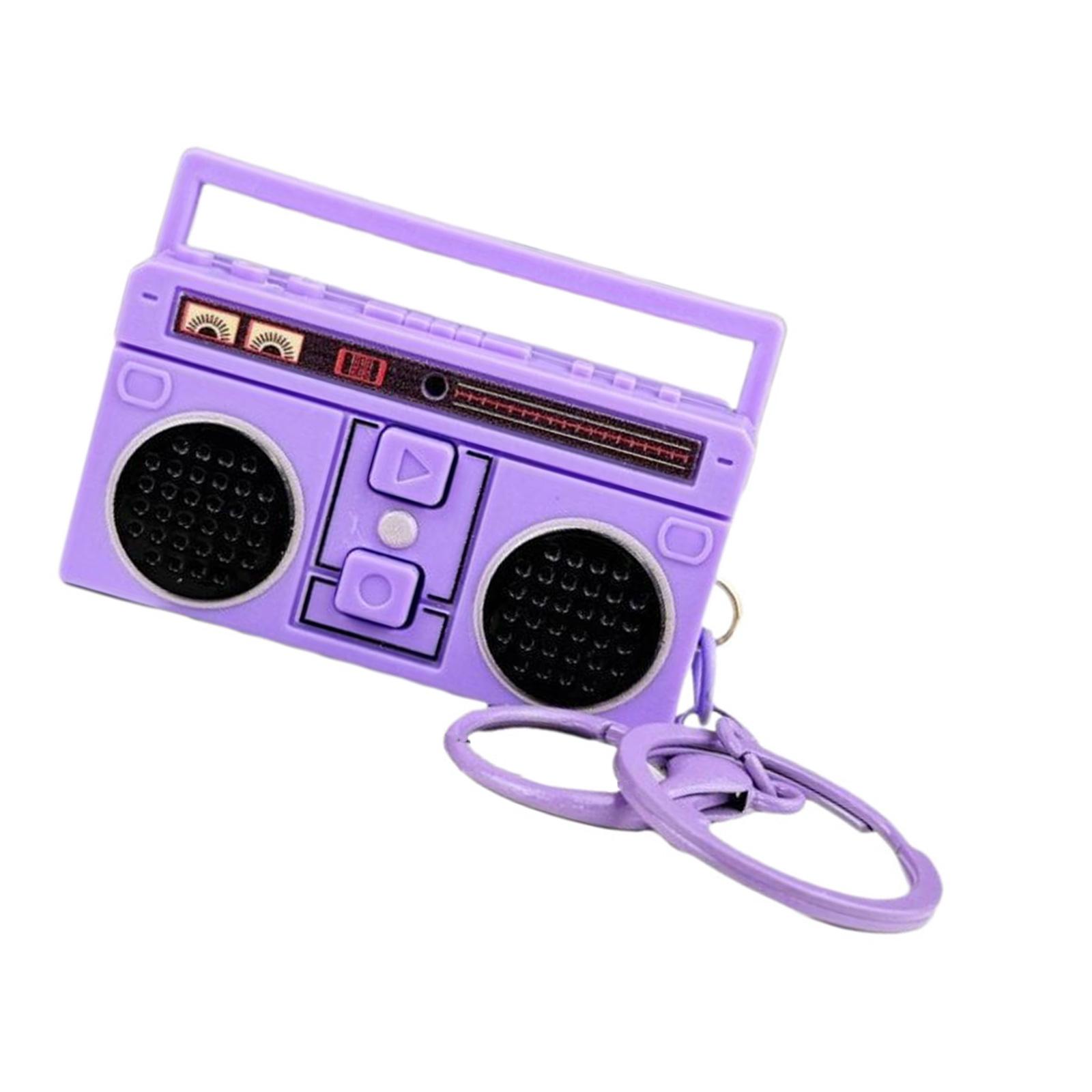 

Декоративный кулон в виде рекордера, старинный маленький брелок в виде рекордера с детальной пластиковой текстурой ручной работы для сумки с ключами фиолетовый
