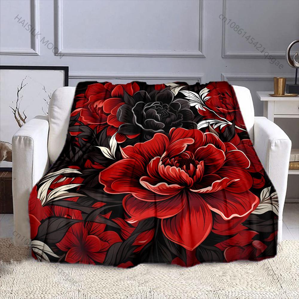 

Luxurious floral pattern art Print Blanket Warm Soft for Sofa Bed Home Travel Camping Blanket All Seasons Holiday Gifts 75x90cm