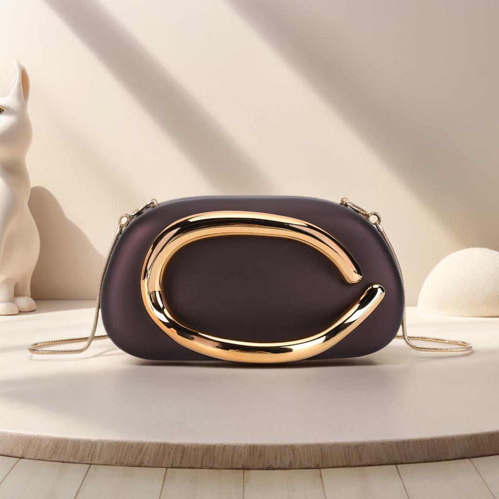 Women Retro Gold Metal Box Clutch Bag Vintage Evening Bags Luxury Designer Fashion Wedding Party Elegant Handbag with Chain
