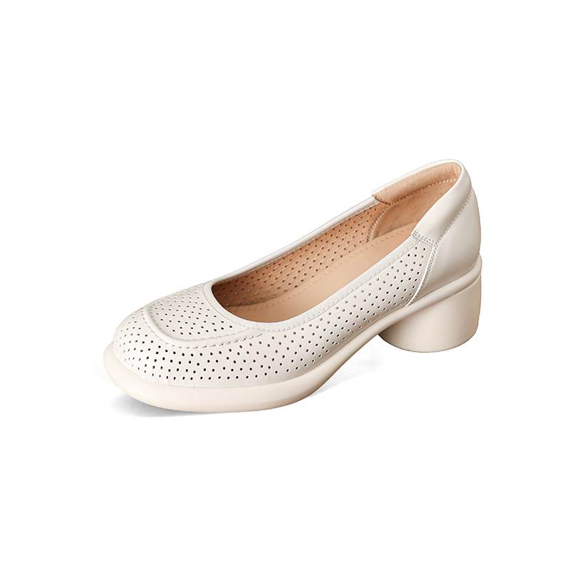 

Krazing Pot Кожа коровы Круглый носок Размер 42 Толстый круглый средний каблук Слипоны Платформа Ажурные Белый цвет Гладиаторские осенние туфли-лодочки 42 слоновая кость