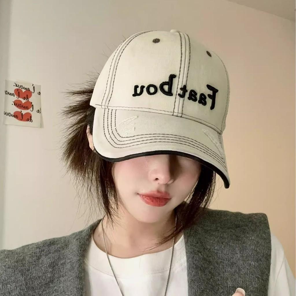 Faatbou Baseball Cap With Embroidered Letters Black For Casual Streetwear