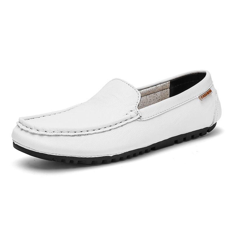 2024 Herren Weichsohle Atmungsaktiv Koreanische Slipper Lederschuhe für Business Casual