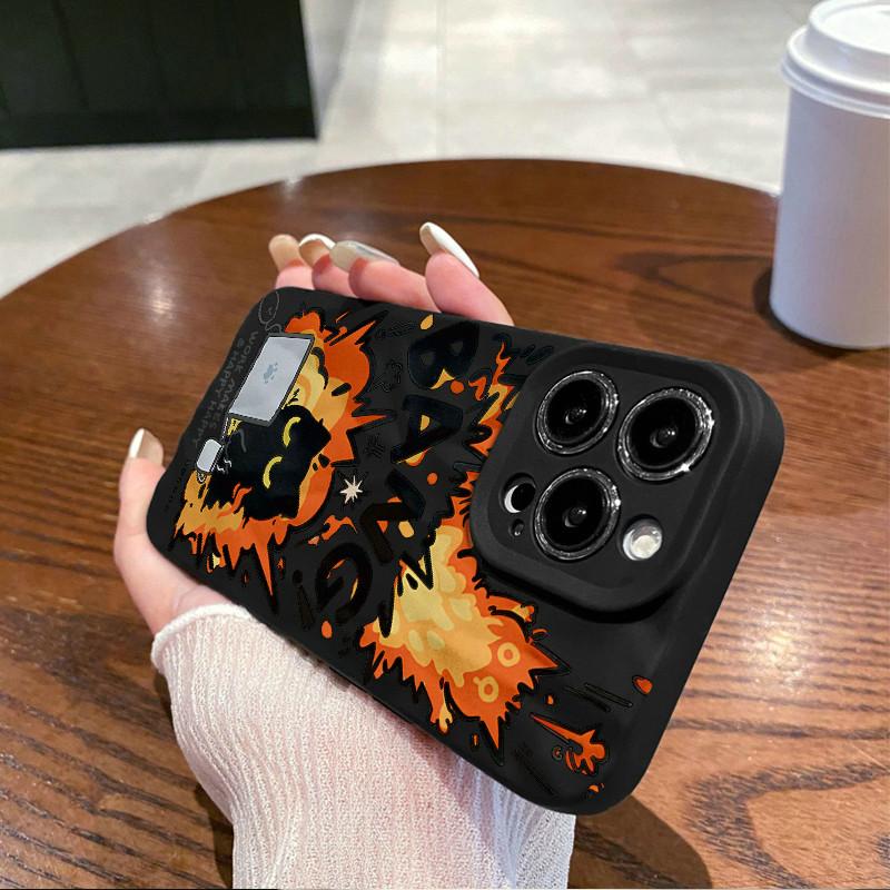 

Поверхневі зморшки та нерівності Корпус мобільного телефону НЕ ПРАЦЮЄ Принтований захисний матовий чохол з ТПУ М’який силіконовий чохол iPhone 12 чорний