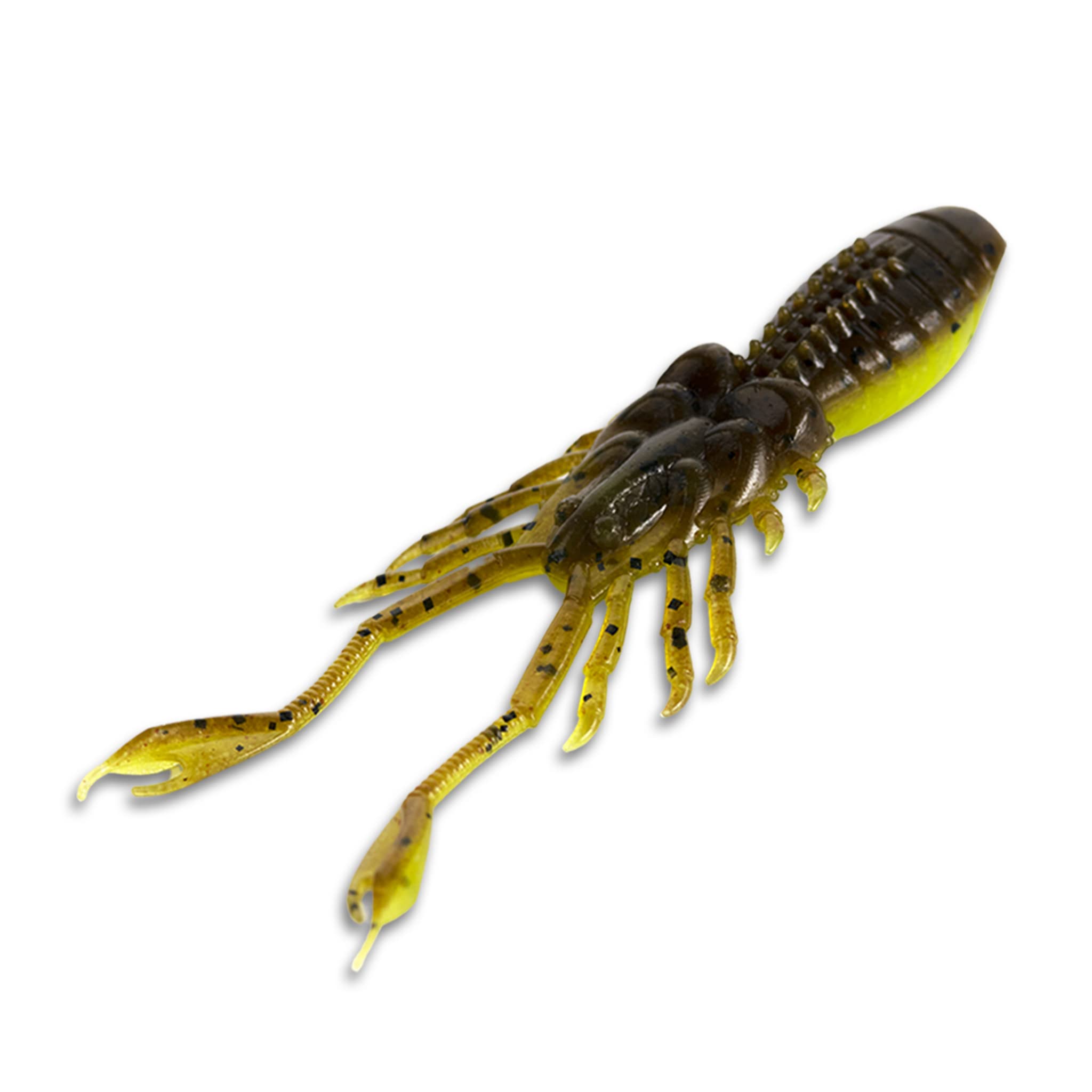 Bait Breath Exrider Shrimp Junior Finesse Spec Green 6-pack (#931 Pumpkin/Chartreuse)