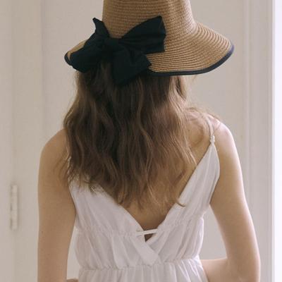 JUDY AND PAUL Nibbed Ribbon Point Rattan Bucket Hat