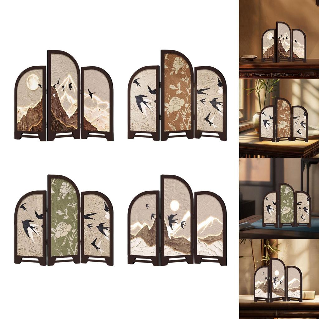 Écran de Table Décoratif Mini Paravent Pliant Paravent Pliant de Bureau Cloison pour Meuble d'Entrée Comptoir de Salon