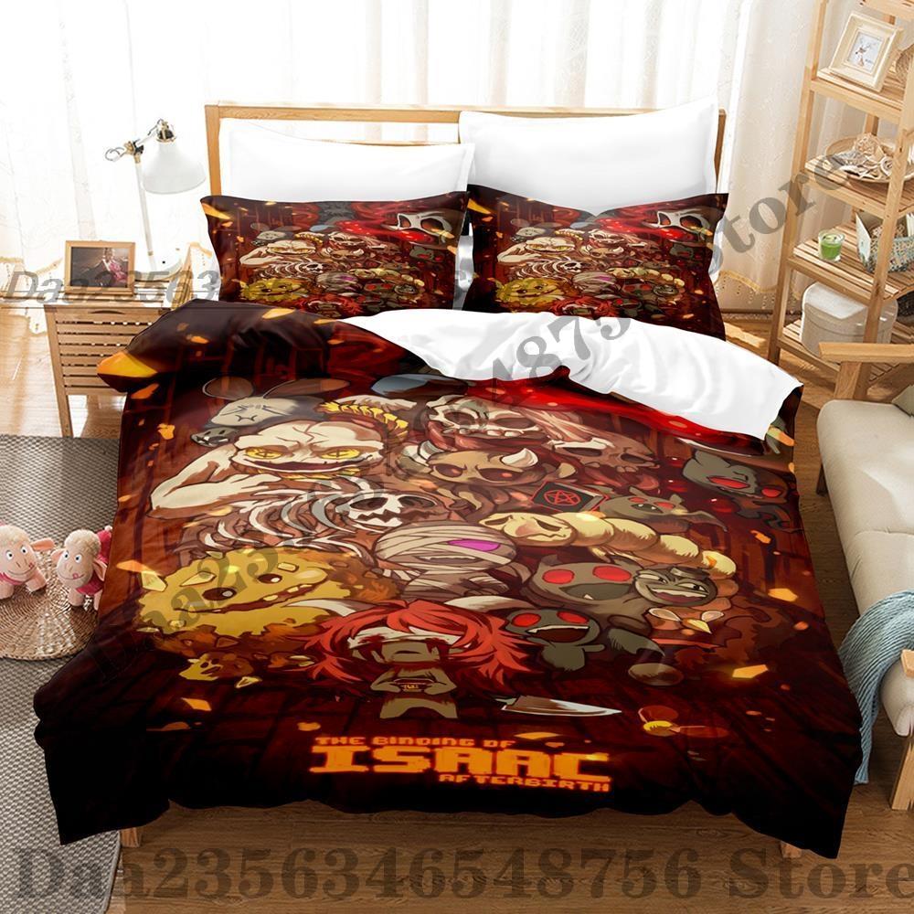 Jessica Chen Unisex The Binding Of Isaac Bedding Set Single Twin Full Three-Piece Suit Bed Set Teenager Bedroom Sheet Set 3D Print Anime