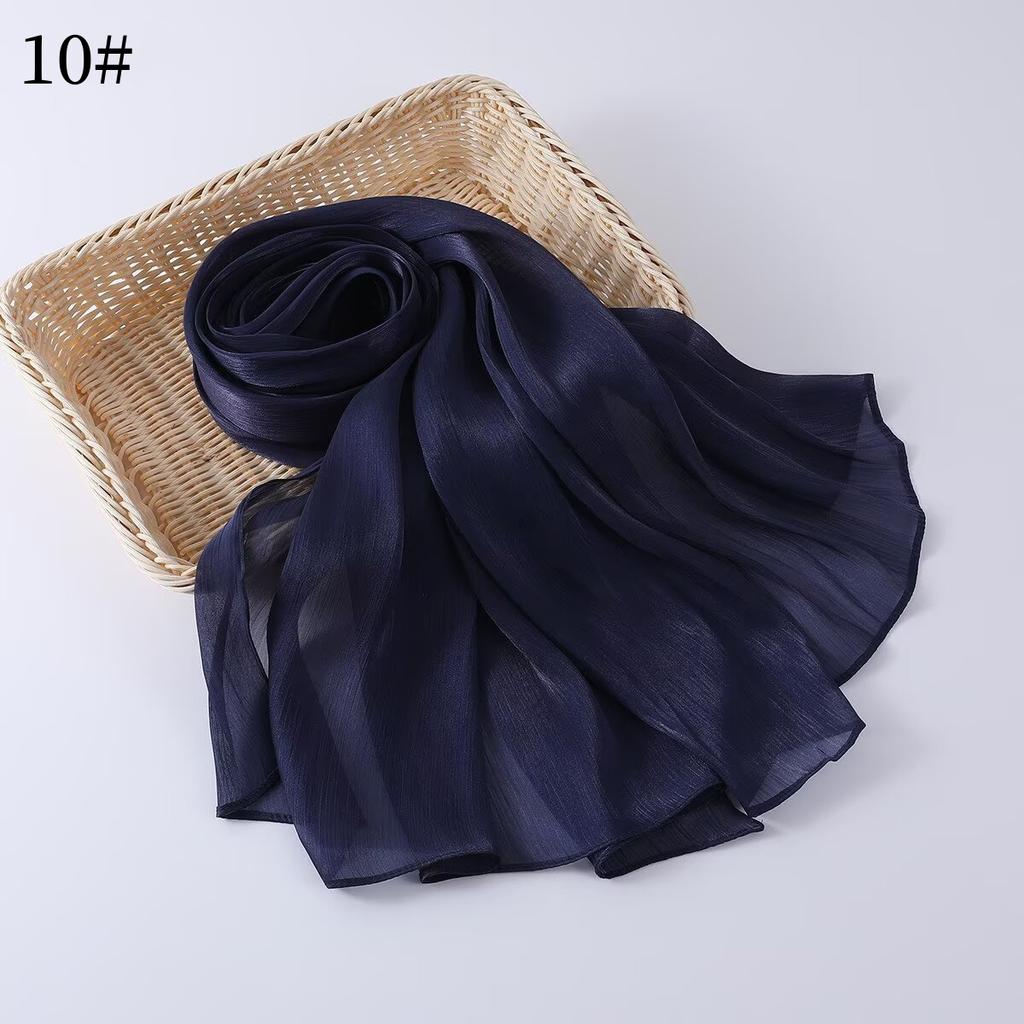 35 Colors Women Hijab Scarf Shiny Muslim Long Scarves Light Weight Soft Turban Shawl Organza Satin Shimmer Scarf