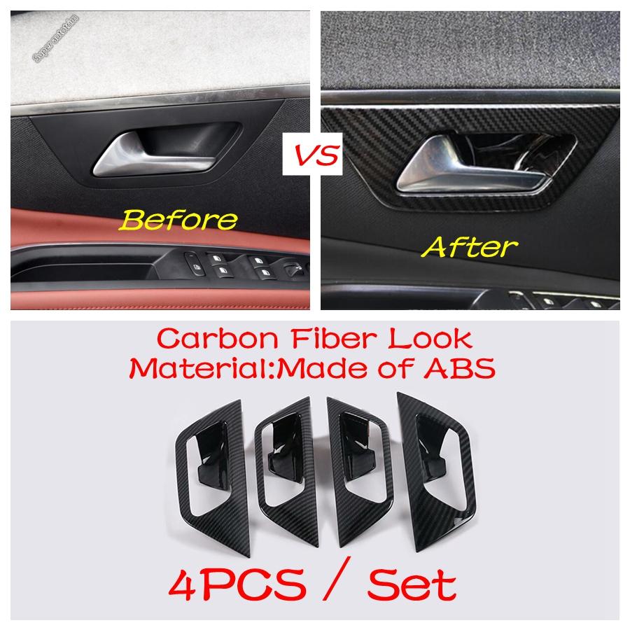 Car Inner Door Handle Bowl Frame Cover Trim Fit For Peugeot 3008 5008 GT 2017 - 2025 ABS / Stainless Steel Accessories Interior
