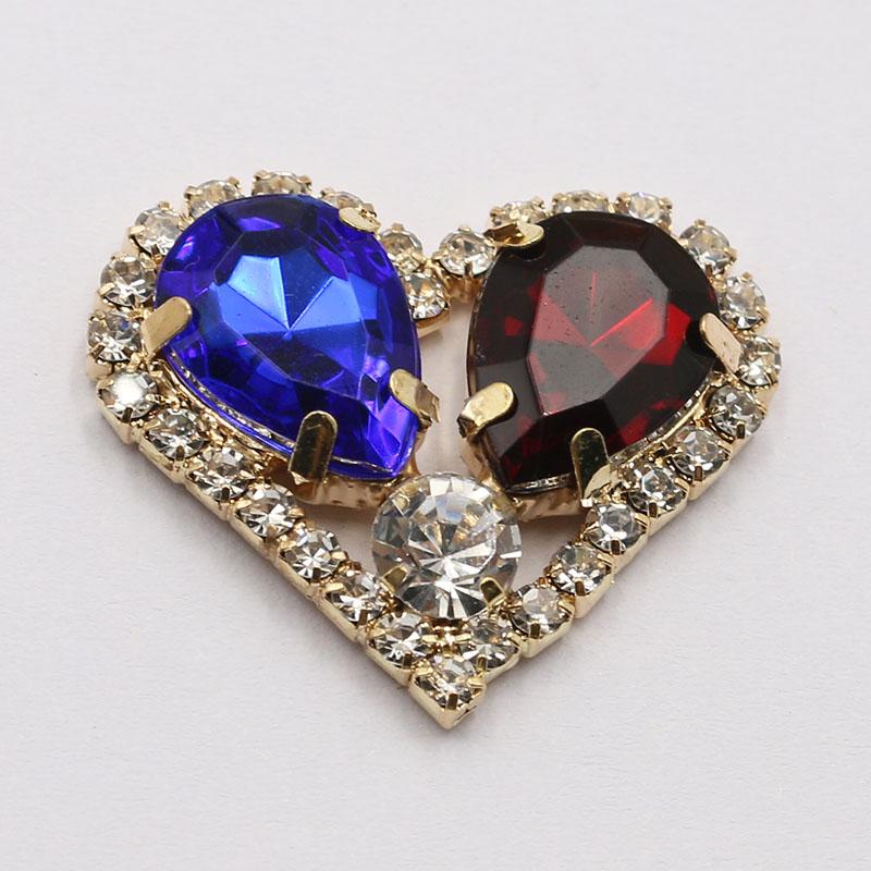 LKERAN 10pcs26 * 28MM Love Rhinestone Acrylic Button DIY Clothing Decoration Wedding Dress Handmade Decoration Accessories
