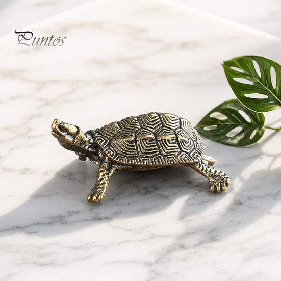 Unique Office Desk Accessories Vintage Metal Turtle Statues, Gold Figurines, Decorative Animal Elegant Brass Statue Ornament, Small Desktop Decoration