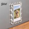 Magnetic Picture Display Holder 1/10 Pairs Clear Acrylic Photo Frame Magnet for Fridge Instant Photos Frames with Scalloped Edges Refrigerator