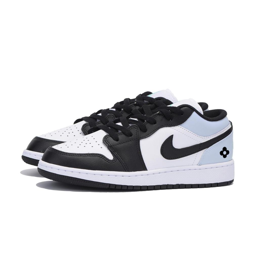 Jordan Air Jordan 1 Low top Vintage Basketball Shoes Men's White Blue 553558-131(Team85-)