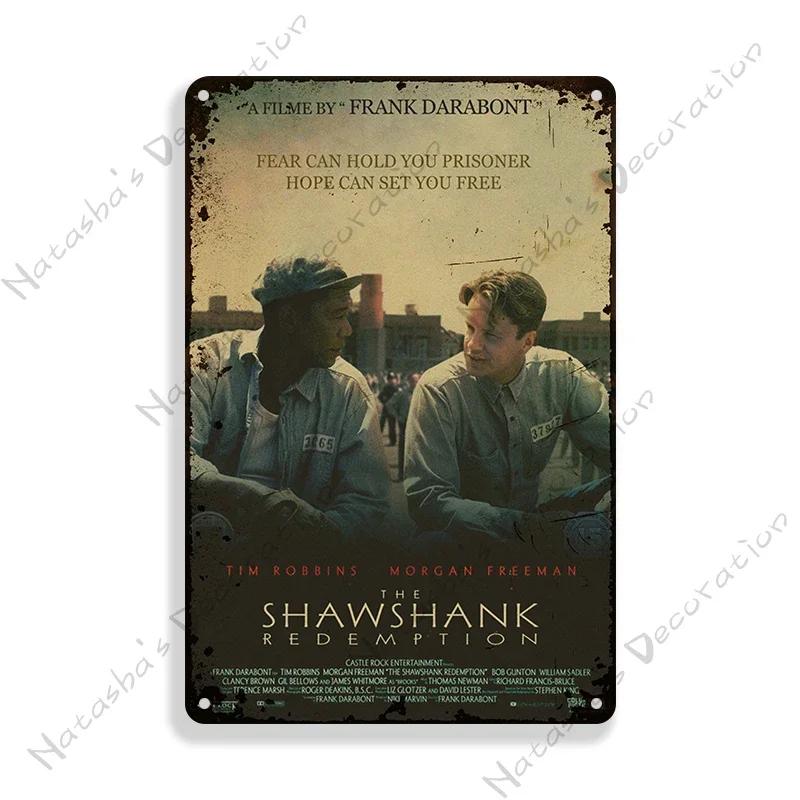 1994 American Movie The Shawshank Redemption Wall Plate Vintage Metal Plaque Metal Tin Sign Home Club Metal Signs Wall Decor
