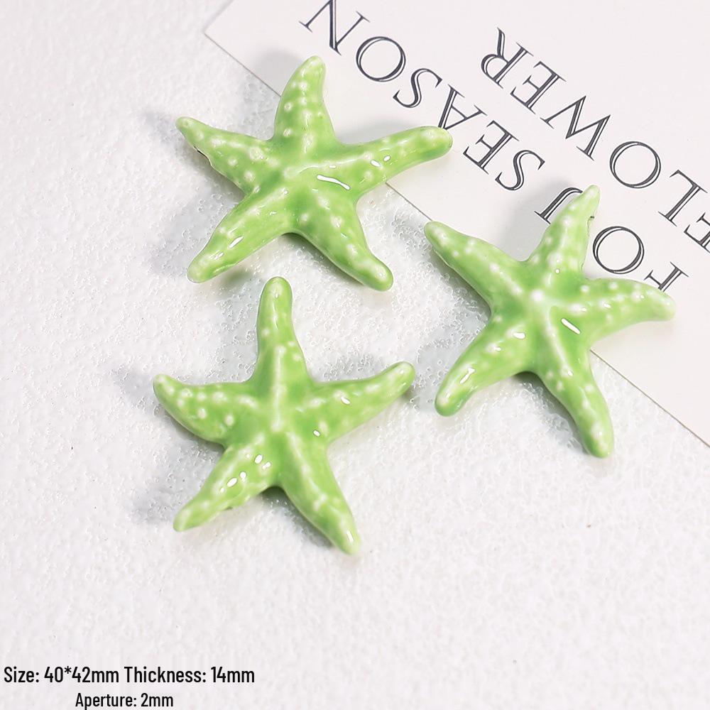 Hand-Painted Ocean Ceramic Beads: Tropical Fish, Starfish, and Seashell Shapes for DIY Jewelry