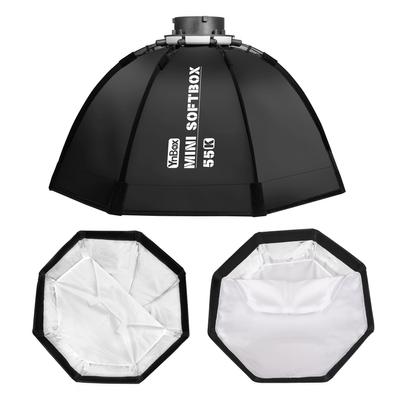 YnBox 55K 55 cm/22 Zoll achteckige Fotografie-Softbox mit abnehmbarer Diffusor-Tragetasche für Bowens-Halterung