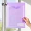 Dustproof Document Holder Clear Poly Envelope Binders Pocket Insert with Hook And Loop Closure, Plastic Project Organizer Documents File Folders Label