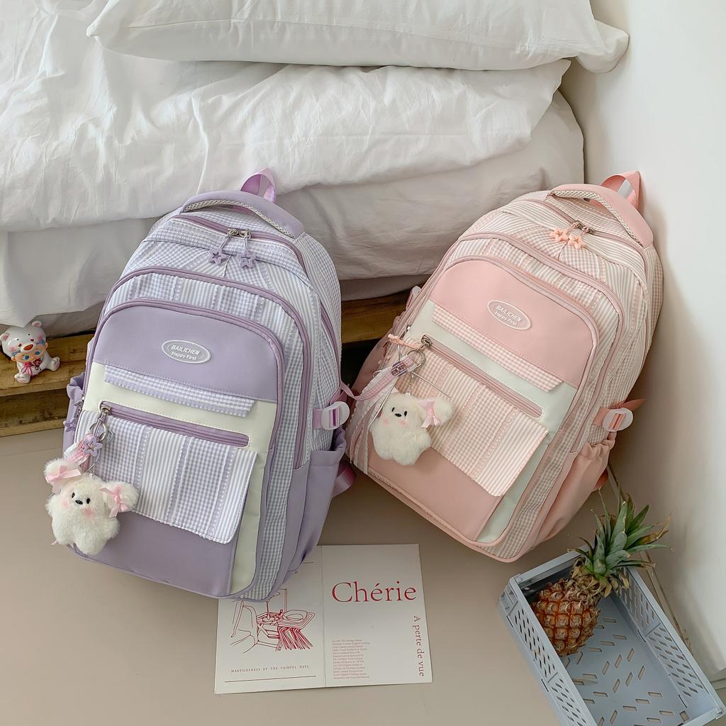 Schoolbag School Bag Girls Elementary School Girls - Grade Junior High School Students Reduce Burden Ridge Care Children Cute Large Capacity Backpack