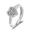 Douyin Live 8 Hearts & Arrows Moissanite Imitation Heart Ring - Women's Adjustable Open Design Fashion Jewelry.
