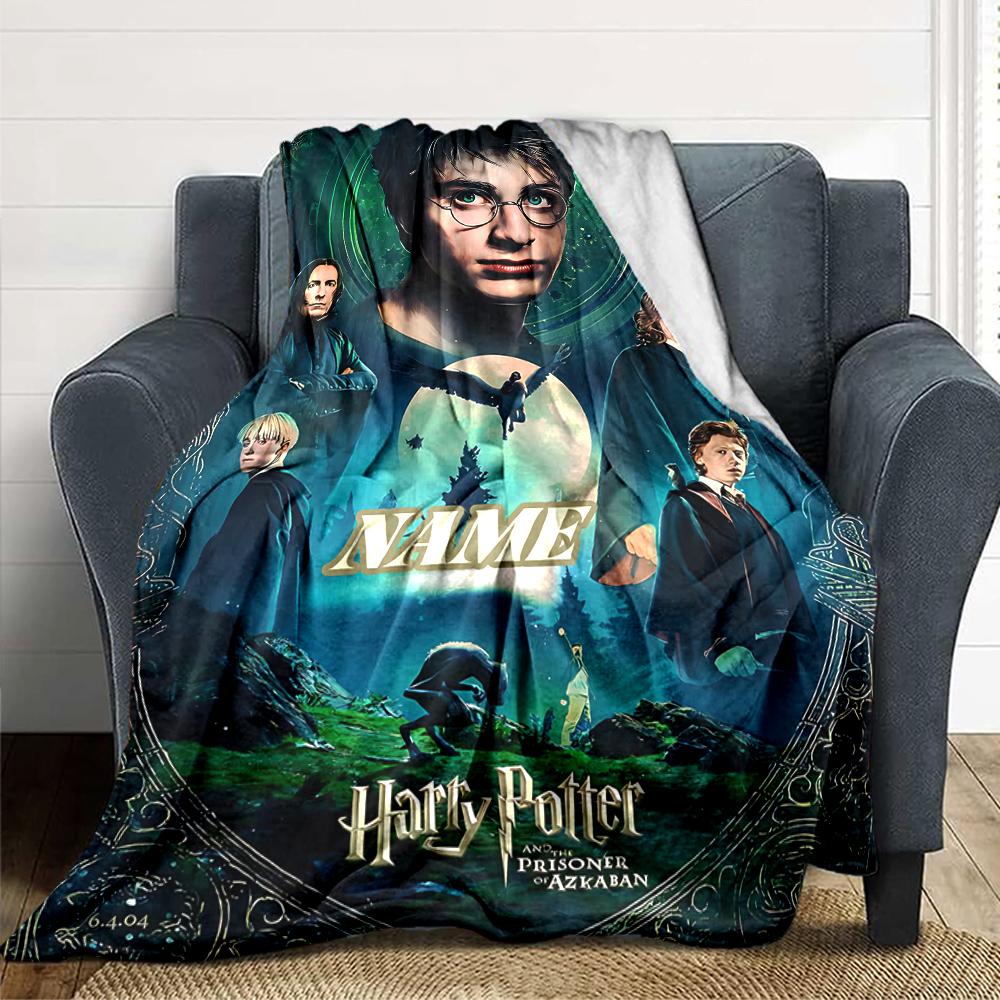 Custom Name Harry Potter Adventure blanket for Couch & Bed, Plush Cozy Fuzzy Blanket Super Soft & Warm Blankets for Fall and Winter. 090863