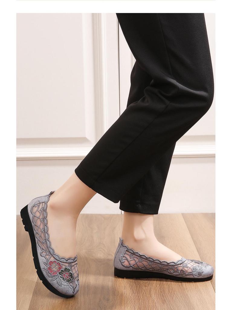 Summer Mesh Breathable Soft-Sole Shoes for Middle-Aged and Elderly Women