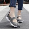 Large size breathable woven elastic band handwoven shoes women's single shoes large size flat bottom casual mother shoes tide
