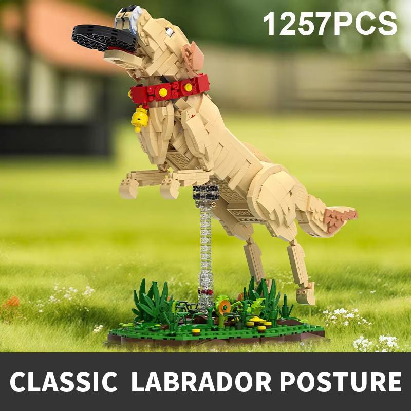 Interesting Toys Unisex Kids 1257Pcs Labrador Retriever Building Blocks Set Animal Model Kit For Kids & Adults Diy Dog Bricks Creative Gift Idea For Kids
