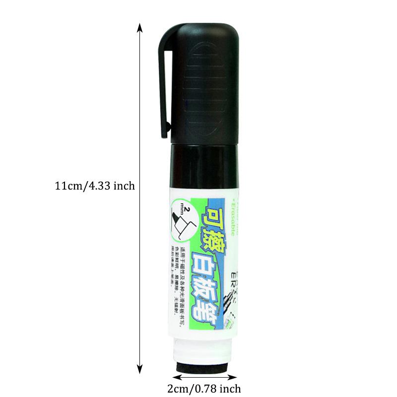 4color Whiteboard Marker With Eraser,2.0mm Nib,Erasable,High-Capacity,Safety,Non-Toxic,Office Meeting Teaching