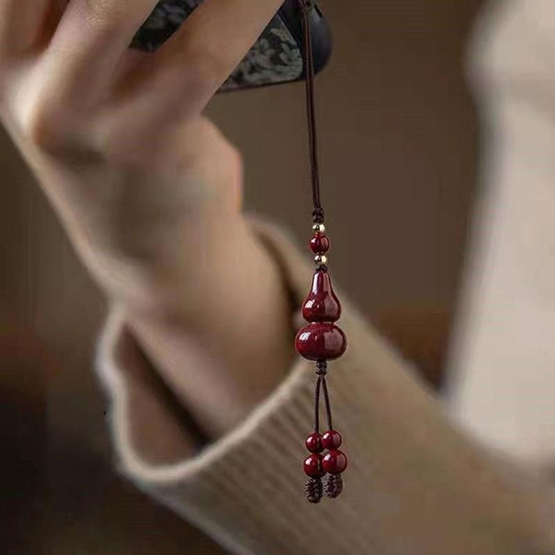 

Ручная работа китайский киноварь лиса денежный мешок тыква брелок для сумок мобильные телефоны унисекс кулон подарок