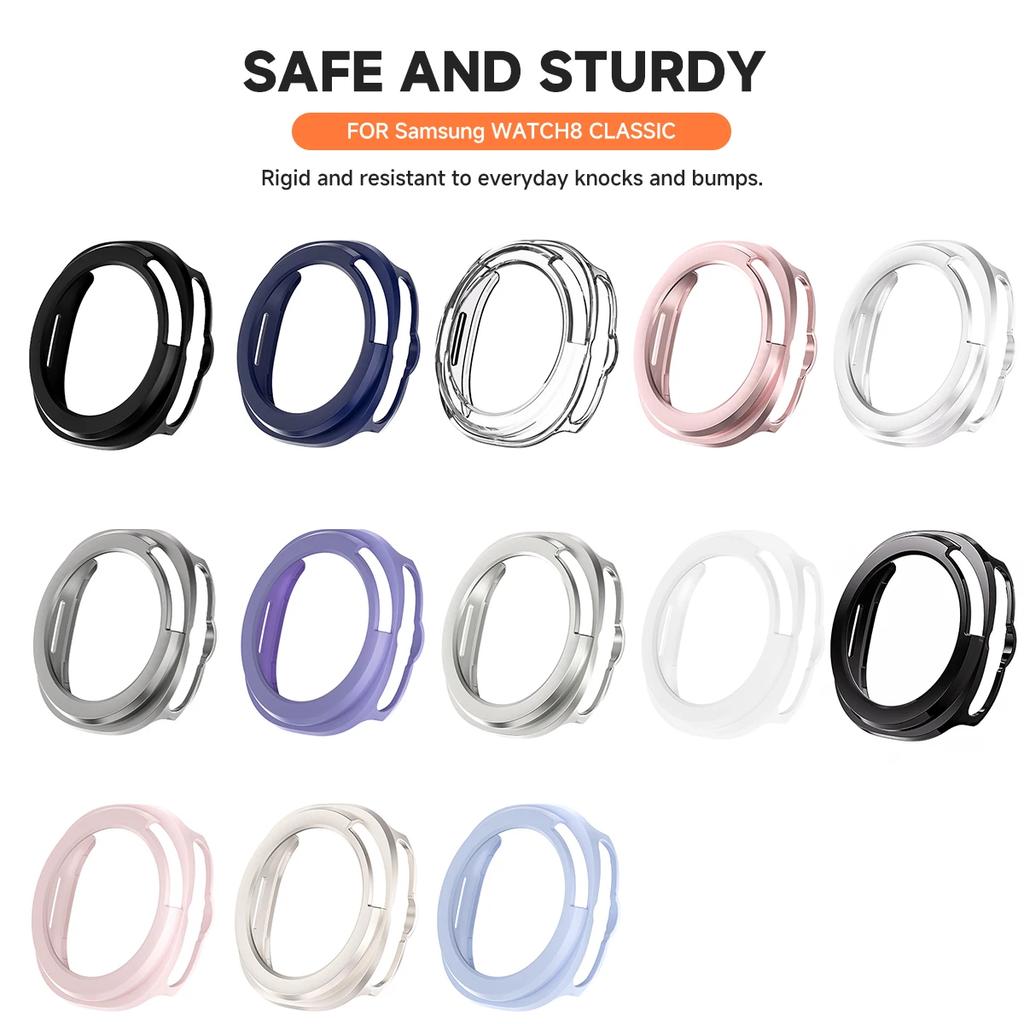 Protector Case For Samsung Galaxy Watch 8 Classic PC Hollowed Cover Protective Bumper Shell Tempered Glass Screen Accessories