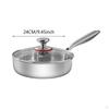 Frying Pan Cooking Gadget with Glass Lids Ergonomic Handle Stainless Steel Skillet for