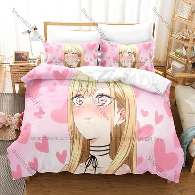My Dress Up Darling Anime Bedding Set 3Pcs 3D Print Duvet Cover Set Home Bedroom Decor Bedclothes With Pillowcase