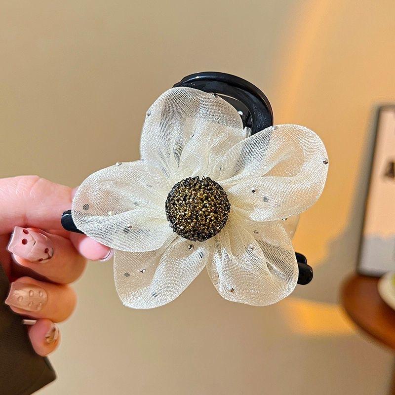 Blumenklemme Damen Neu Hochwertiges Temperament Hoher Pferdeschwanz Haarnadel Hinterkopfklemme Haarnadel