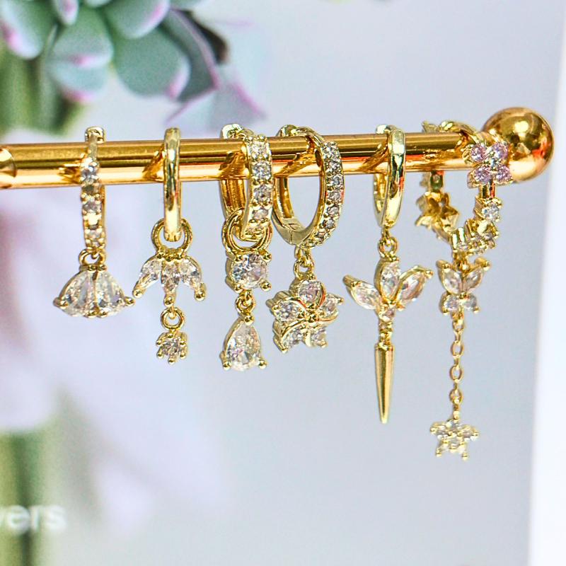 Dames 925 Zilveren Oorstekers Kristal Zirconia Waterdruppels Stud Hoops Goud Huggie Oorbellen Premium Luxe Feest Sieraden