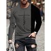 2025 3D Wolf Print Men's Round-neck T-shirt Street-style Men's Long-sleeved T-shirt Autumn-winter Daily Casual Men's Warm Top