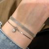 Stainless Steel 18K Gold Plated Exquisite Weaving Mesh Bracelets for Women Chunky Trendy Link Chain Adjustable Bracelet Jewelry