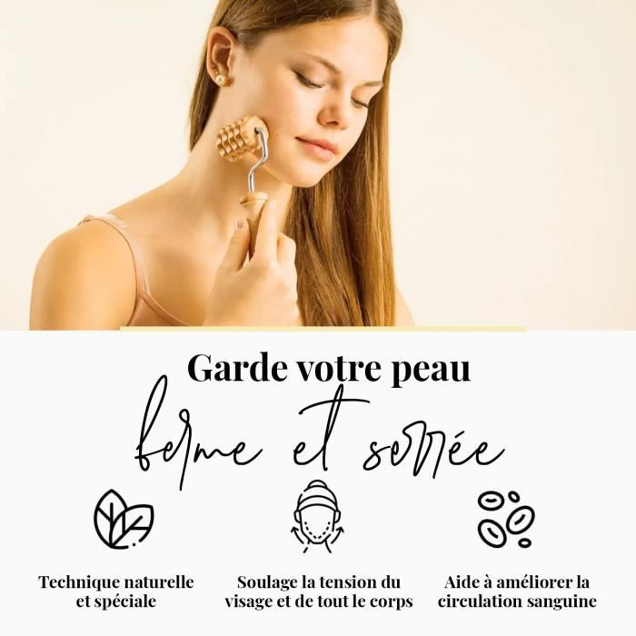 Kit De Massage - TUULI - Maderothérapie - Visage, Cou, Épaules, Bras - Anti-âge - Relaxant